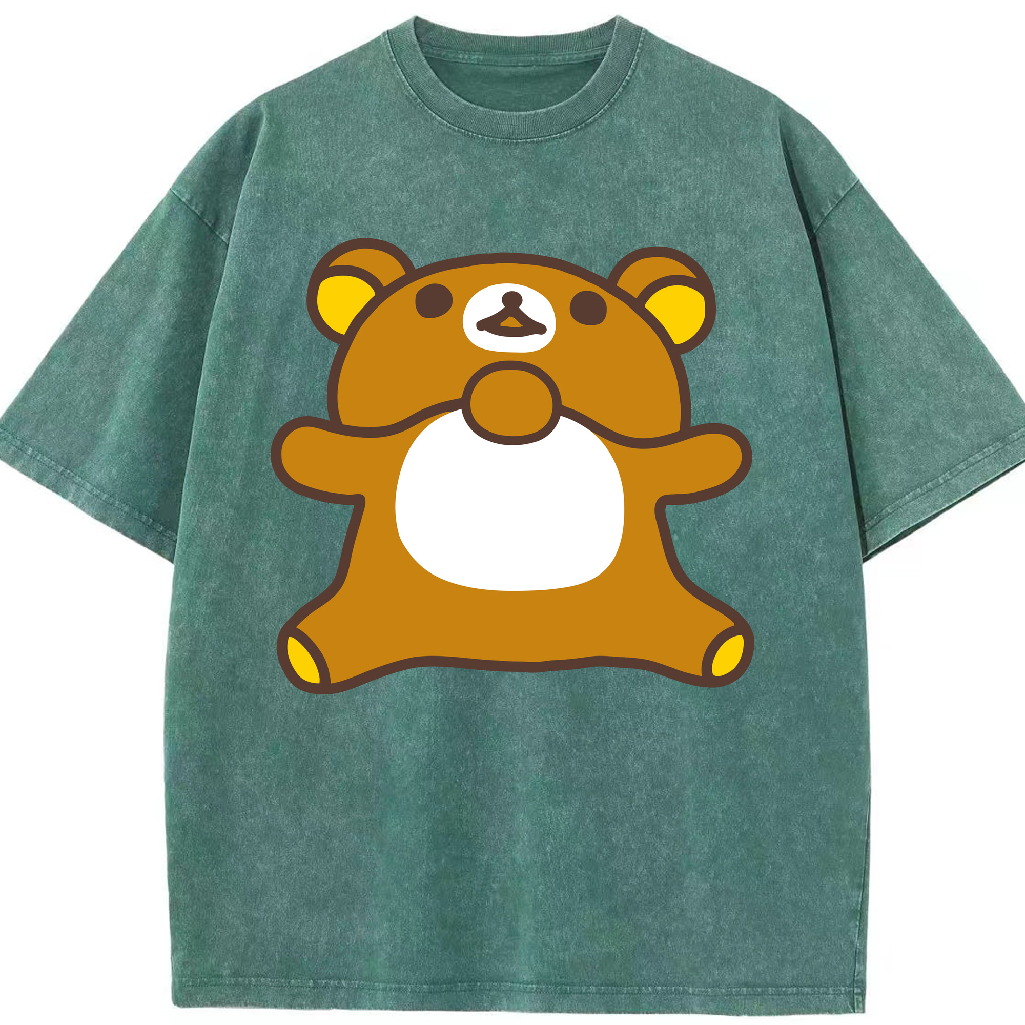 （画像用） リラックマ リラックマ キイロイトリ Rilakkuma Korilakkuma Kiiroitori 綿100% ヴィンテージ風 半袖Tシャツ（フロントプリント）